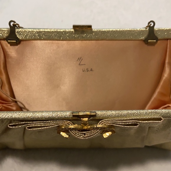 Vintage HL USA Harry Levine Gold Bag Clutch - Picture 5 of 8